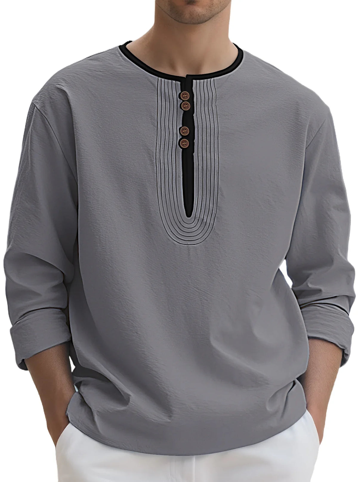 Callum - Men's Relaxed Fit Henley Shirt