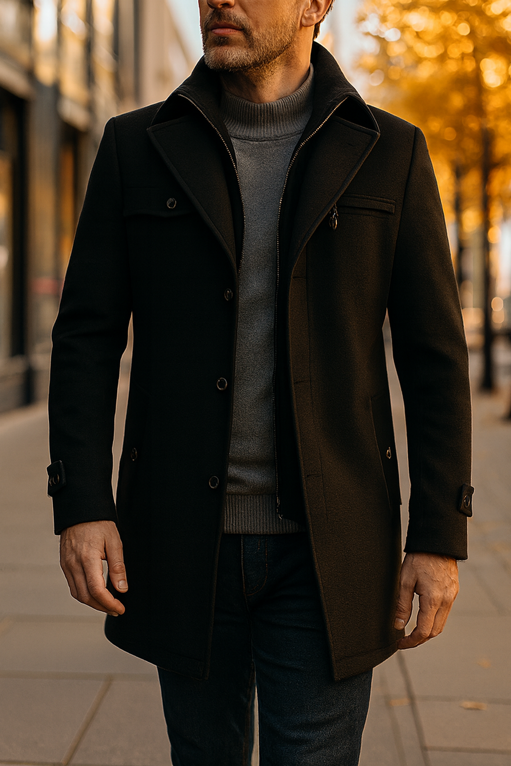 Callum | Men's Sleek Long Trench Coat