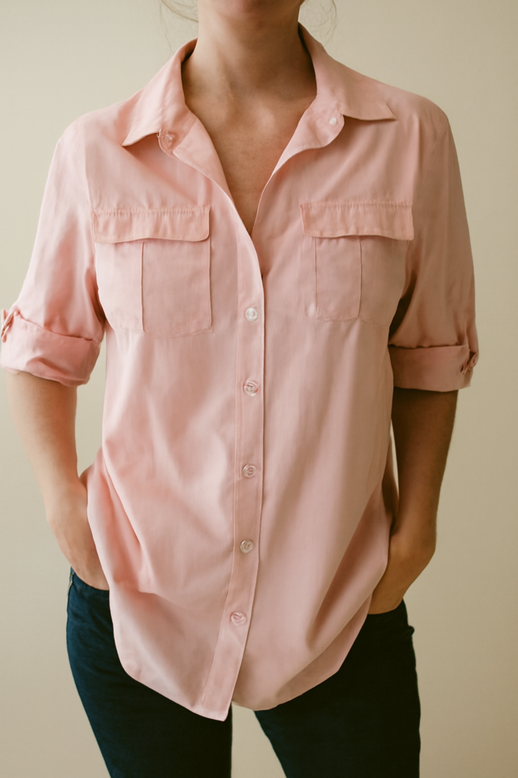 Callum | Women's Lightweight Roll-Up Sleeve Blouse