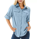 Callum | Women's Lightweight Roll-Up Sleeve Blouse