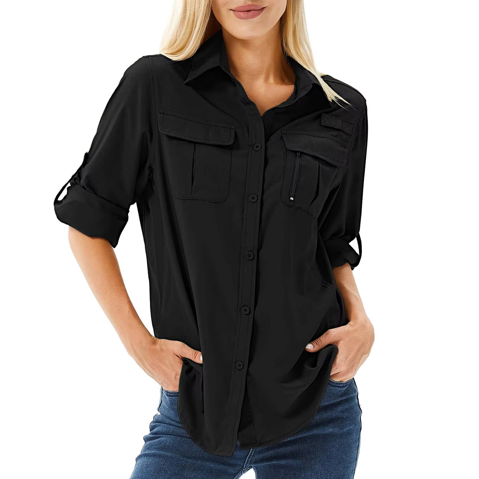 Callum | Women's Lightweight Roll-Up Sleeve Blouse