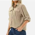 Callum | Women's Lightweight Roll-Up Sleeve Blouse