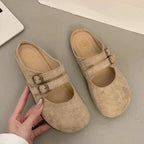 Callum | Women's Suede Mary Jane Clogs with Buckle Straps