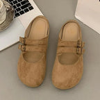 Callum | Women's Suede Mary Jane Clogs with Buckle Straps