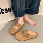 Callum | Women's Suede Mary Jane Clogs with Buckle Straps