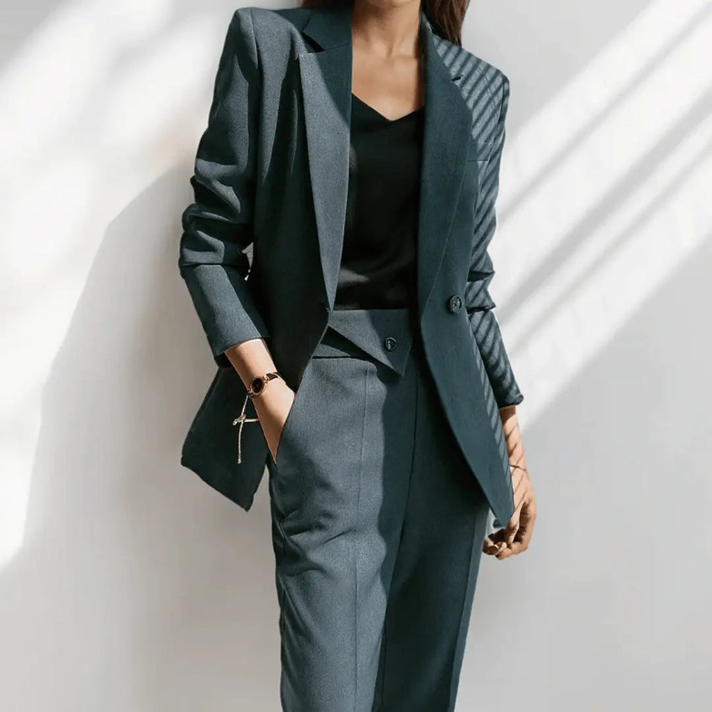 Camille | Women's Classic Blazer Set with Tailored Trousers
