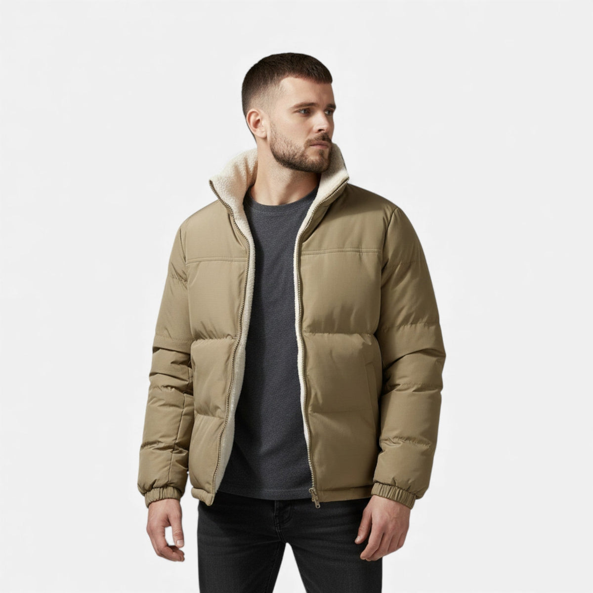 Caspian - Men's Reversible Sherpa Puffer Jacket