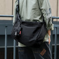 Caspian - Men's Versatile Black Shoulder Bag with Detachable Pouch