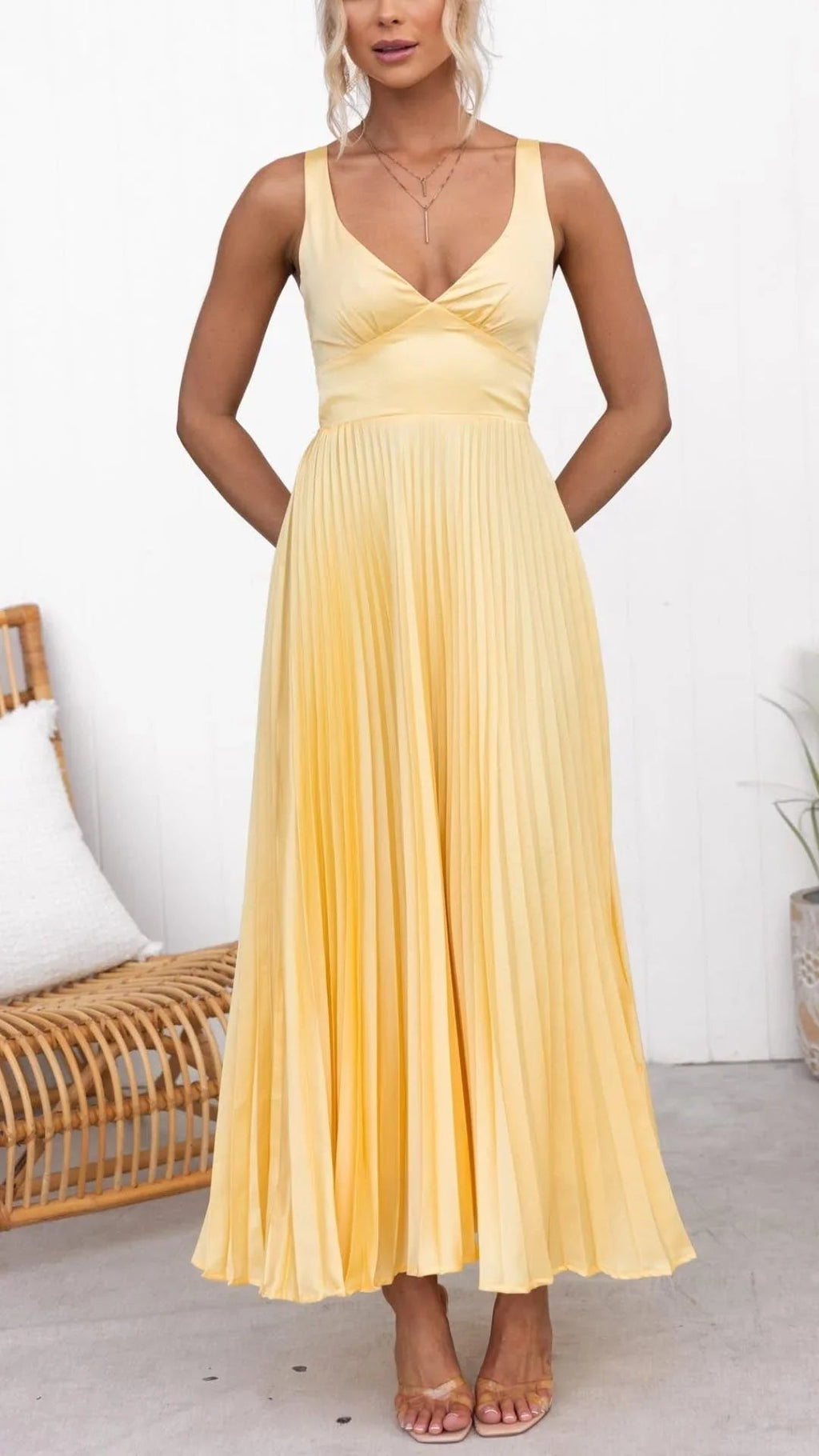 Maren | Women's Elegant Pleated Maxi Sundress