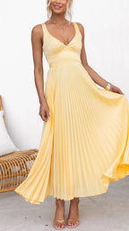 Maren | Women's Elegant Pleated Maxi Sundress