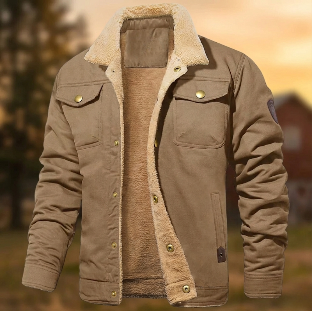 Idris | Men's Sherpa-Lined Collar Jacket with Chest Pockets
