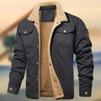 Idris | Men's Sherpa-Lined Collar Jacket with Chest Pockets