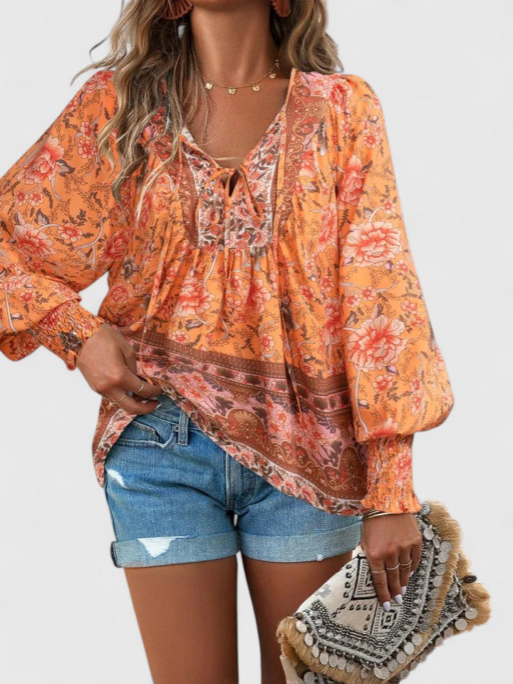 Celeste | Women's Floral Boho Tunic Blouse