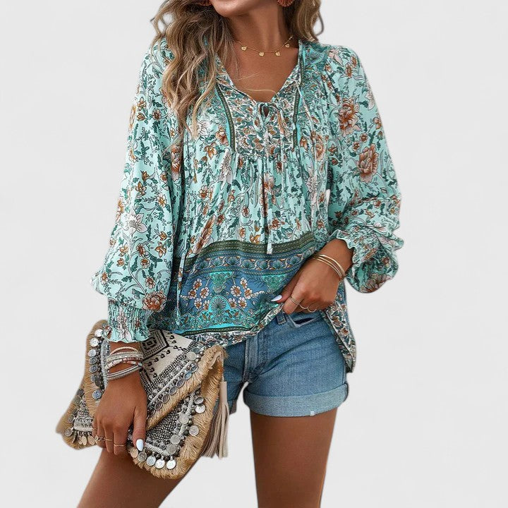 Celeste | Women's Floral Boho Tunic Blouse