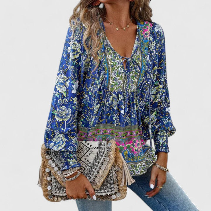Celeste | Women's Floral Boho Tunic Blouse