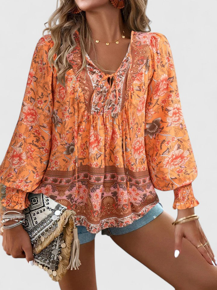 Celeste | Women's Floral Boho Tunic Blouse
