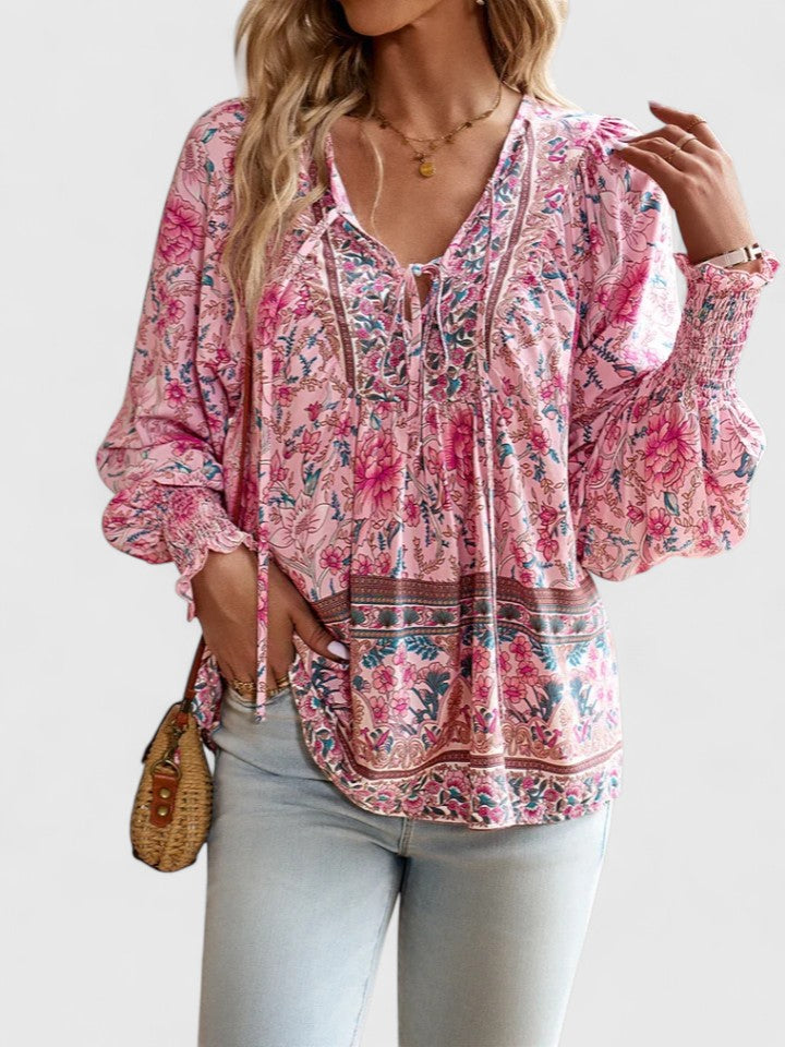 Celeste | Women's Floral Boho Tunic Blouse