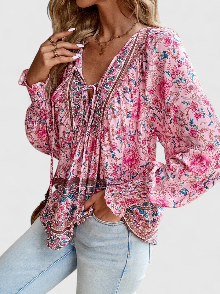 Celeste | Women's Floral Boho Tunic Blouse