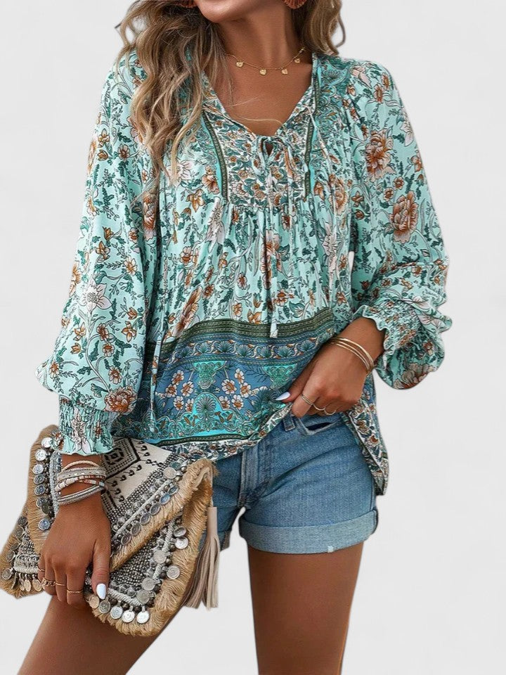 Celeste | Women's Floral Boho Tunic Blouse