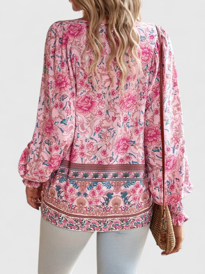 Celeste | Women's Floral Boho Tunic Blouse