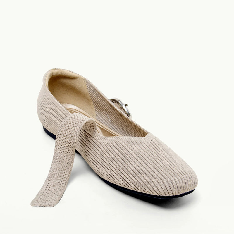 Celeste - Women's Knit Mary Janes with Buckle Detail