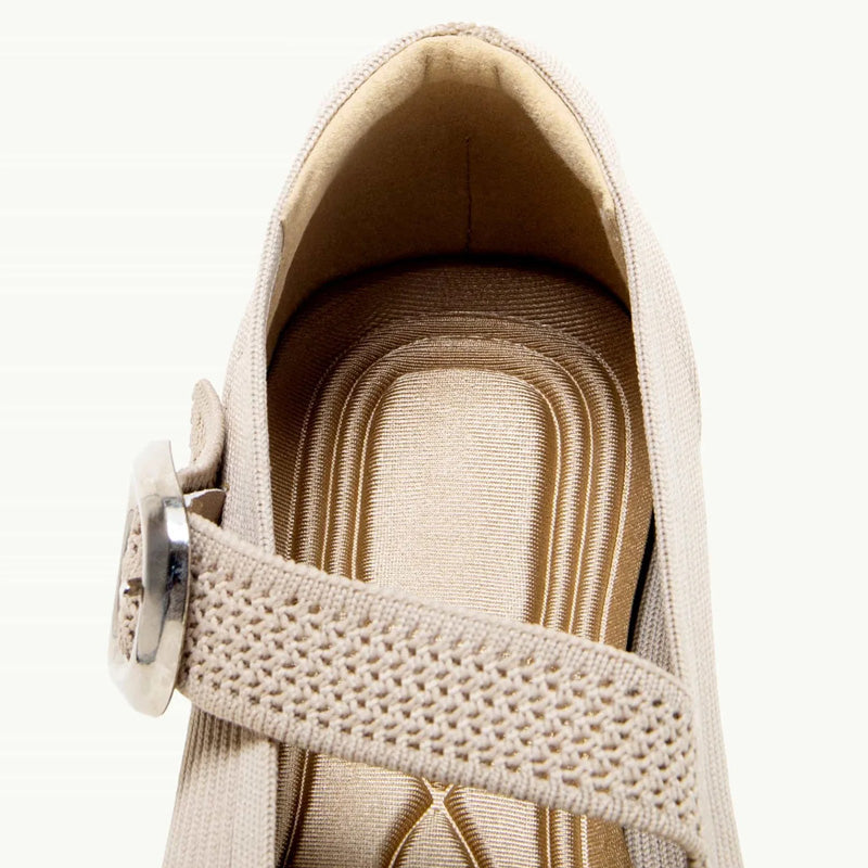 Celeste - Women's Knit Mary Janes with Buckle Detail