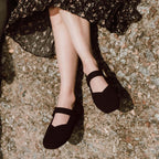 Celeste - Women's Knit Mary Janes with Buckle Detail
