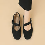 Celeste - Women's Knit Mary Janes with Buckle Detail