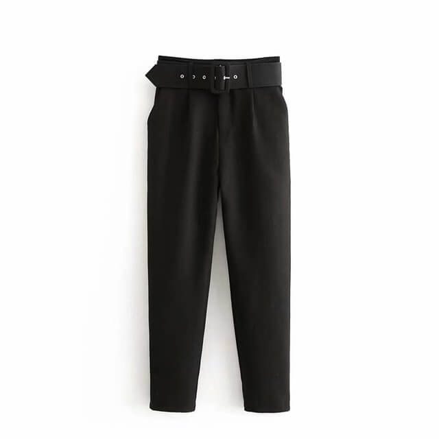 Celeste - Women's High-Waist Belted Pants