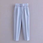Celeste - Women's High-Waist Belted Pants