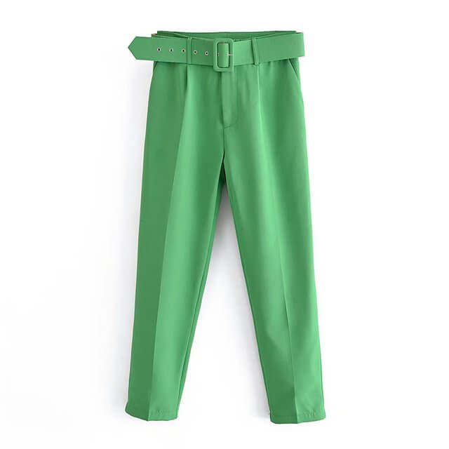 Celeste - Women's High-Waist Belted Pants