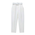 Celeste - Women's High-Waist Belted Pants