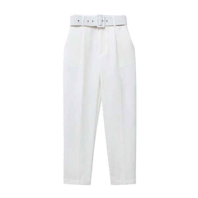 Celeste - Women's High-Waist Belted Pants