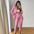 Celeste - Women's High-Waist Belted Pants