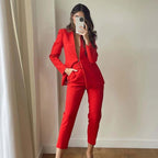 Celeste - Women's High-Waist Belted Pants