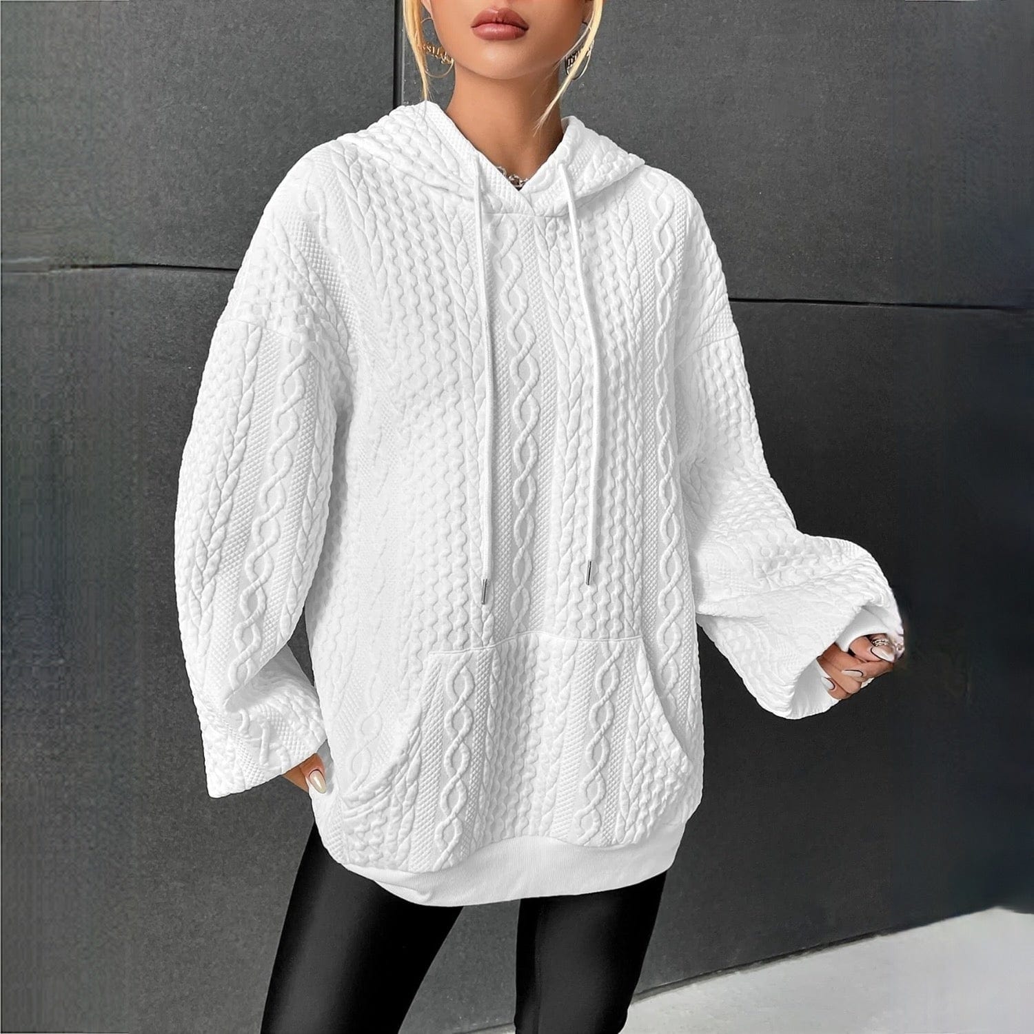 Cleo | Women's Stylish Cable Knit Hoodie