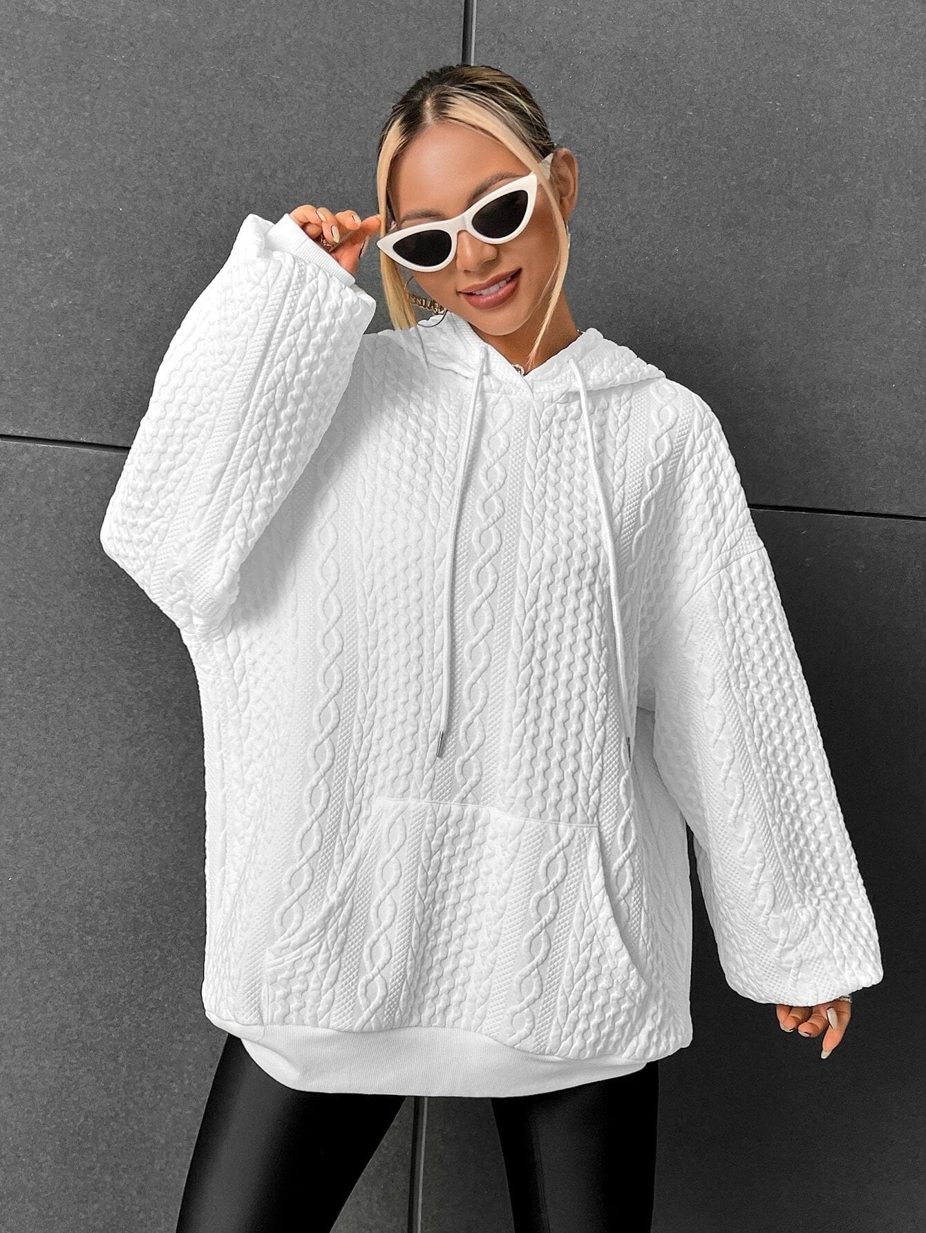 Cleo | Women's Stylish Cable Knit Hoodie