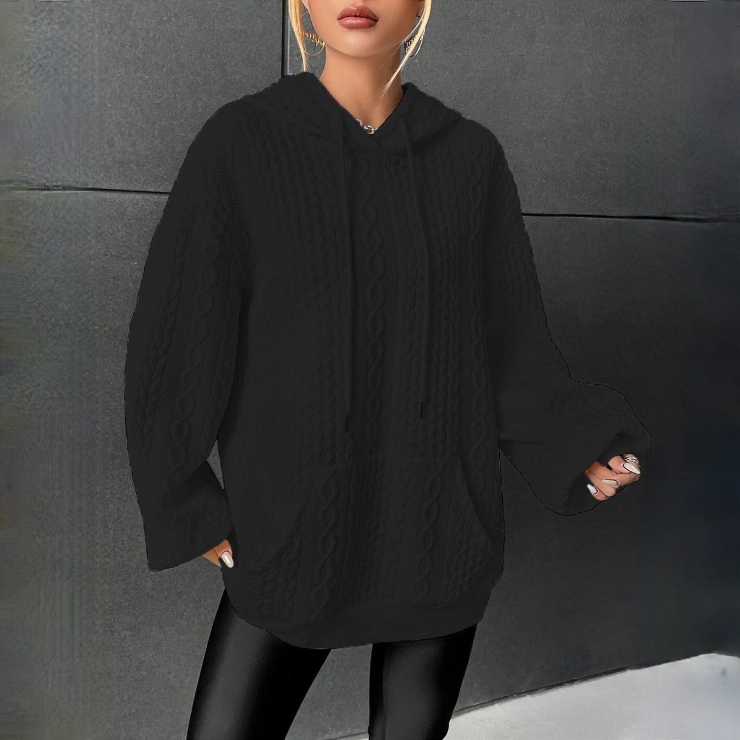 Cleo | Women's Stylish Cable Knit Hoodie