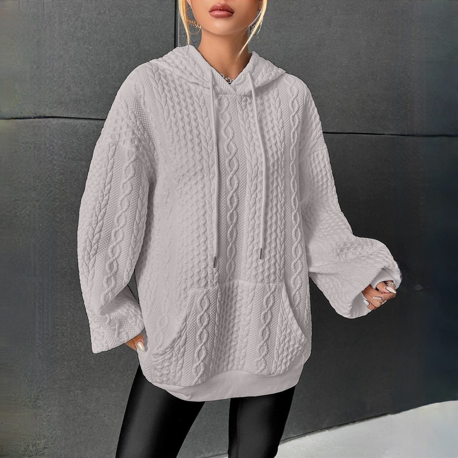 Cleo | Women's Stylish Cable Knit Hoodie