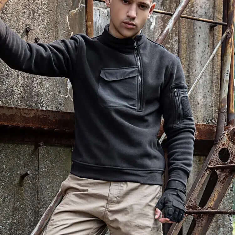 Conrad - Men's Tech Fleece Jacket with Pocket Detailing