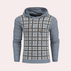 Crispin - Men's Patterned Hoodie with Contrast Plaid