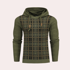 Crispin - Men's Patterned Hoodie with Contrast Plaid