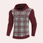 Crispin - Men's Patterned Hoodie with Contrast Plaid