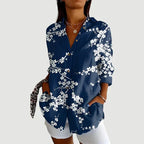 Zadie | Women's Abstract Summer Blouse with Button-Up Detail