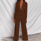 Dahlia | Women's Elegant Plunging Blazer Set