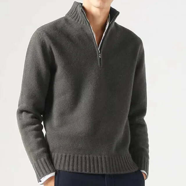 Damon - Men's Classic Quarter-Zip Sweater