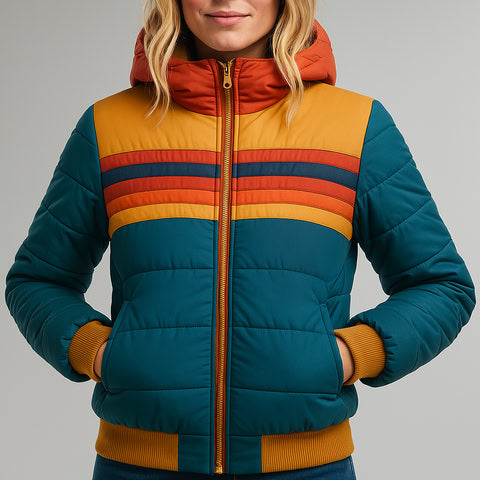 Dani - Women's Colorblock Hooded Puffer Jacket