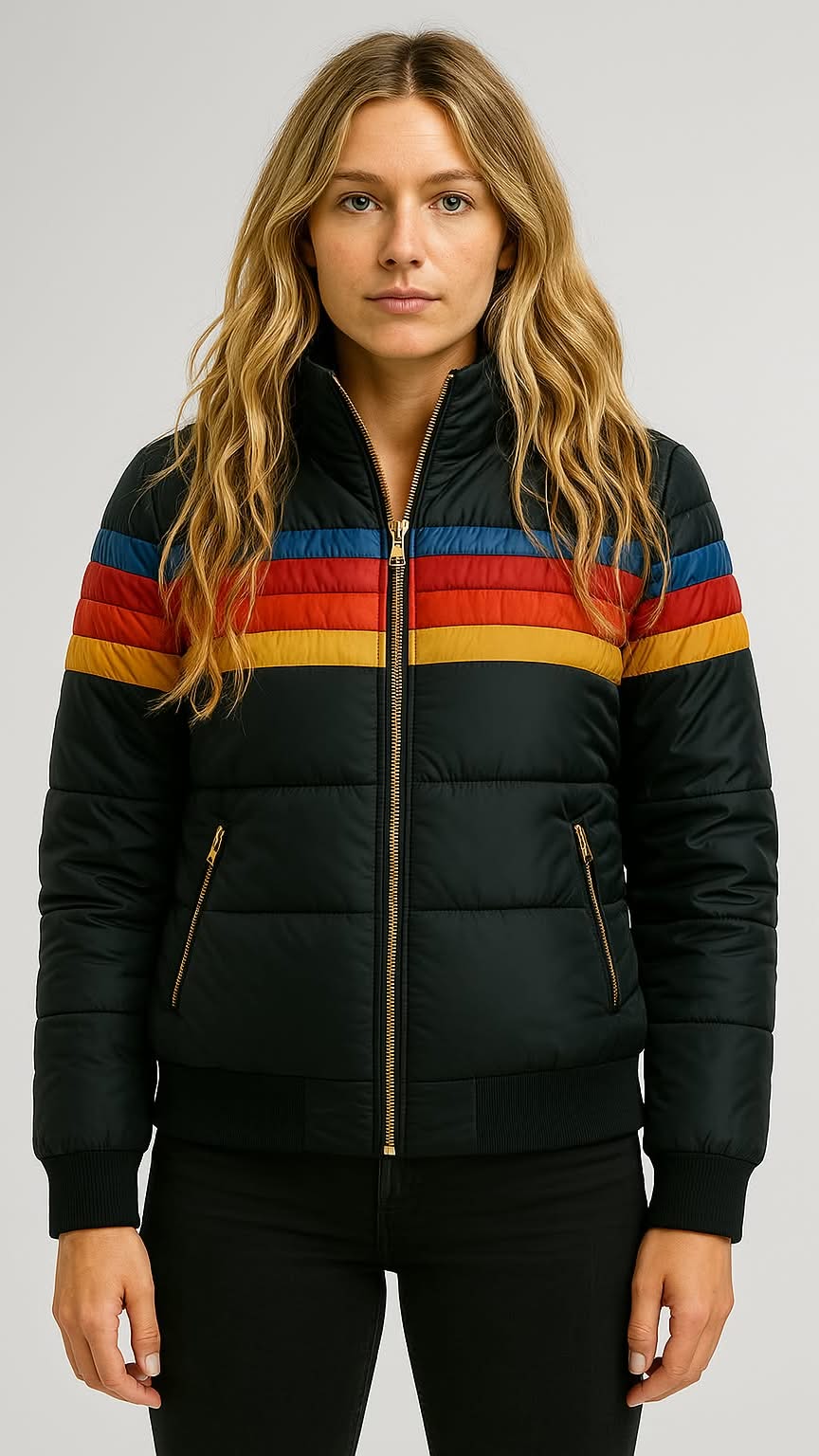 Dani - Women's Colorblock Hooded Puffer Jacket