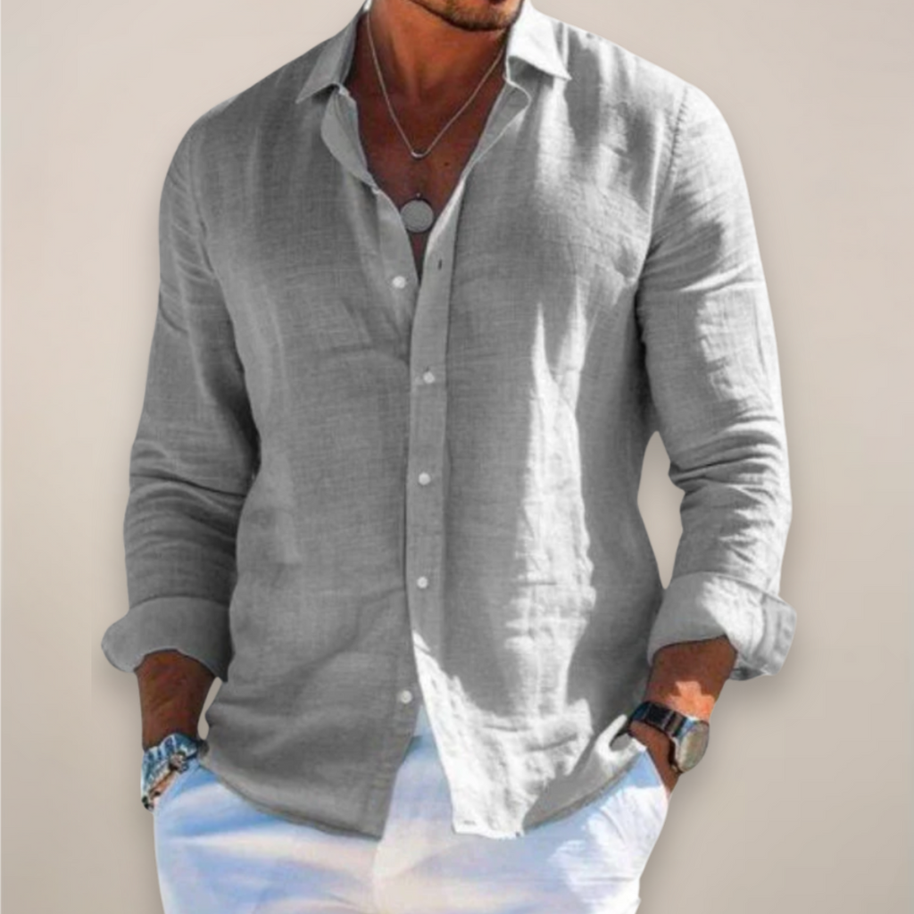 Dante - Men's Casual Linen Button-Up Shirt