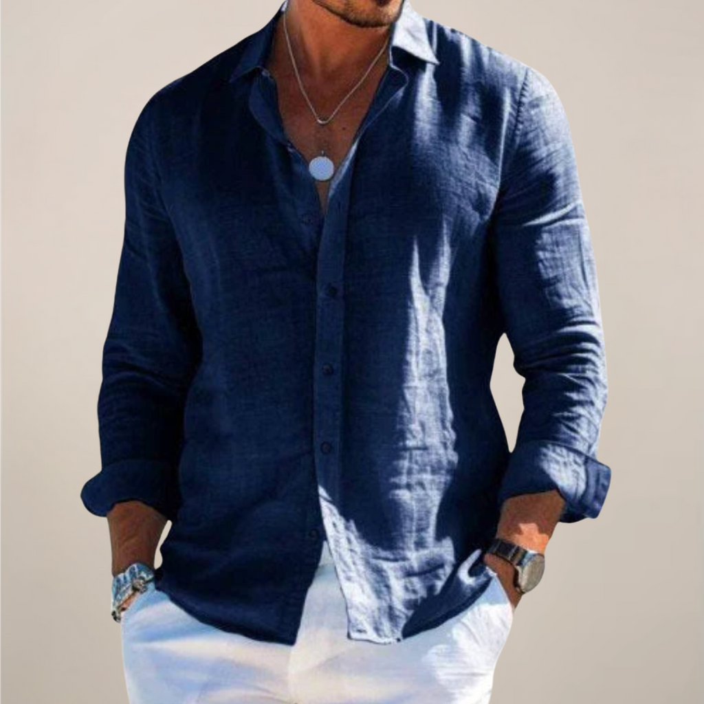 Dante - Men's Casual Linen Button-Up Shirt